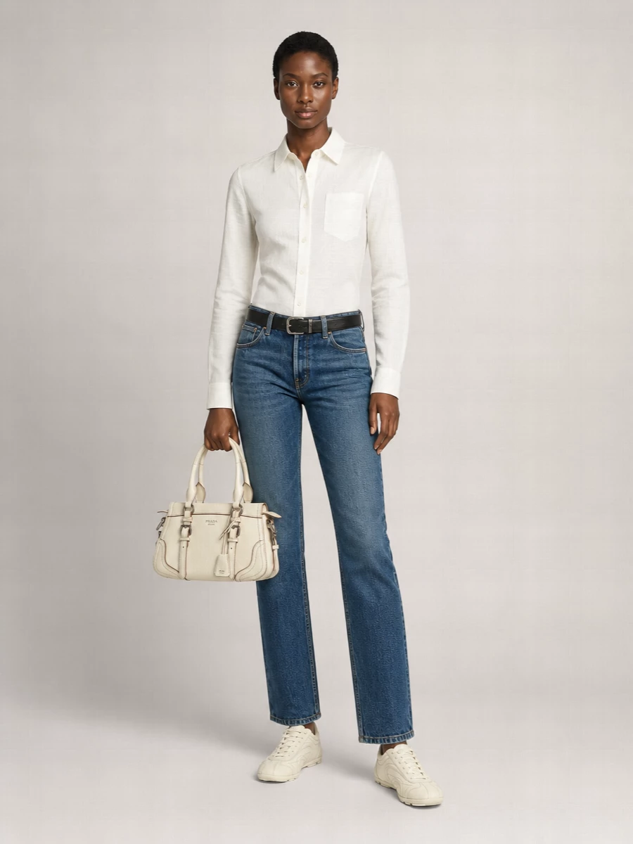 Prada Denim Straight-Leg Trousers