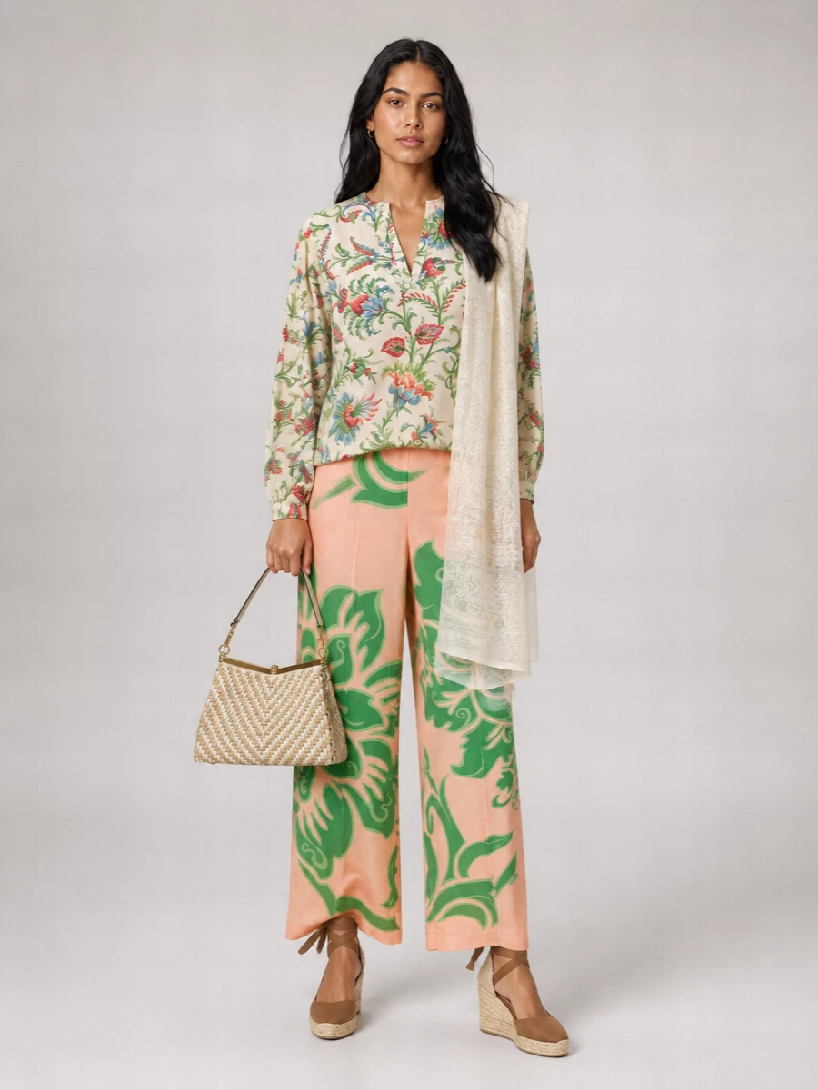 Etro Printed Wide-Leg Trousers