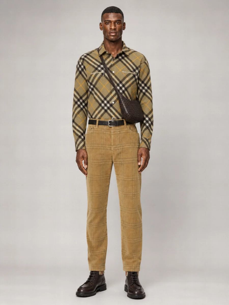 Burberry Checked Corduroy Regular-Fit Trousers