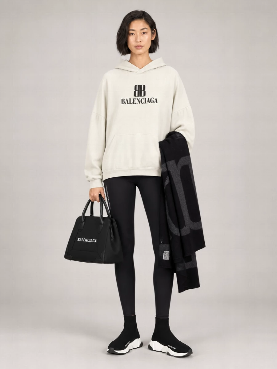 Balenciaga Oversized Cropped Hoodie