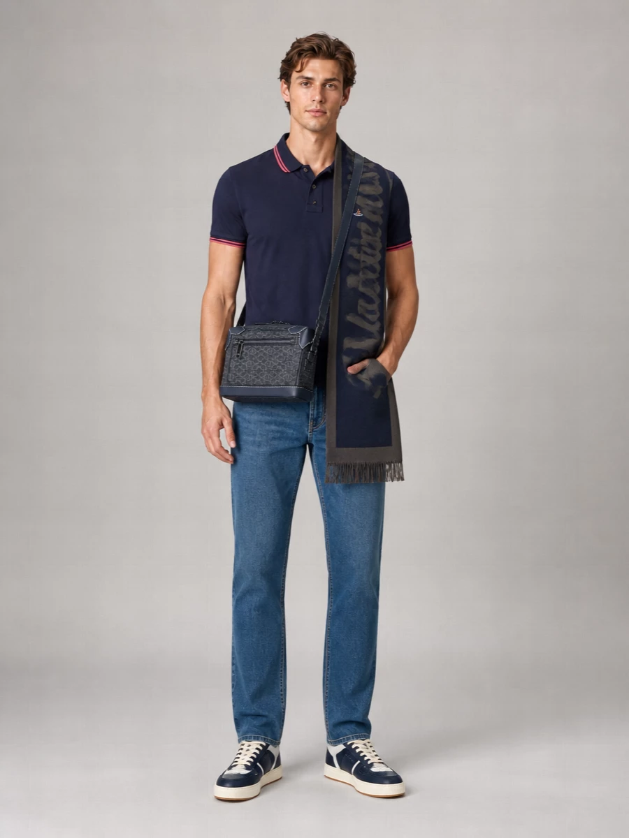 Paul Smith Merino Wool Jacquard Scarf