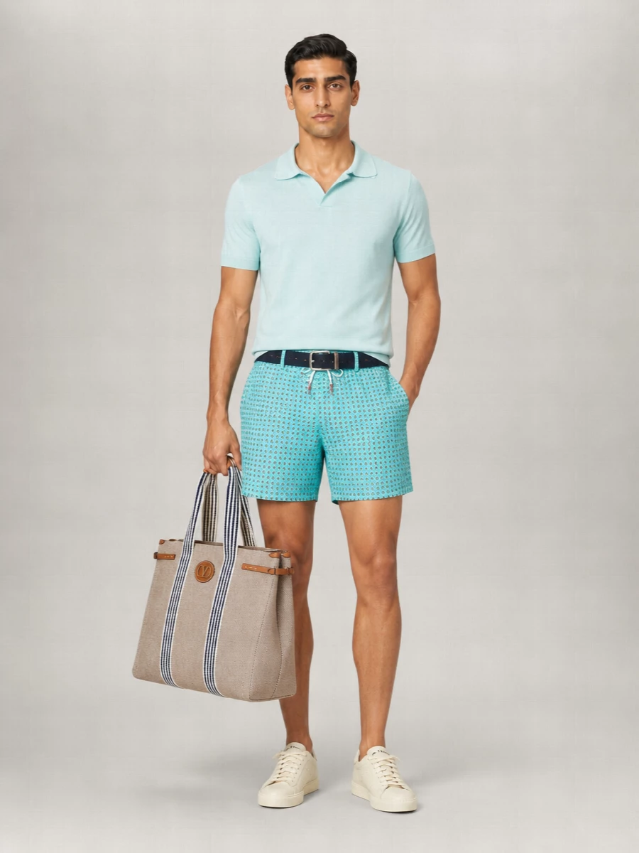 Kiton Geometric Print Swim Shorts