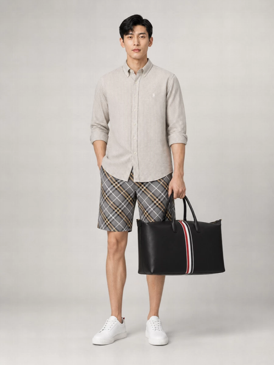 Thom Browne Pebble-Grain Leather Duffle Bag