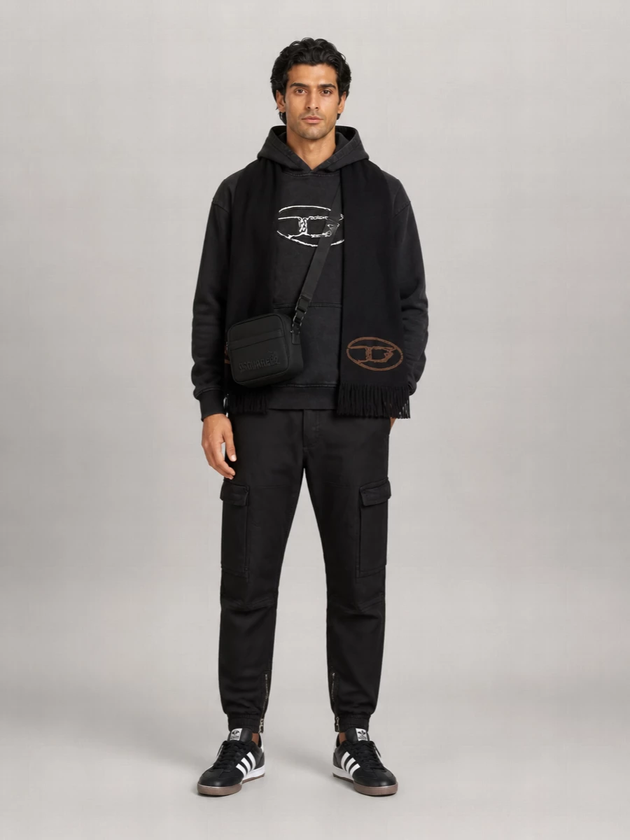 Diesel Hooded Sweater With Kangaroo Pocket