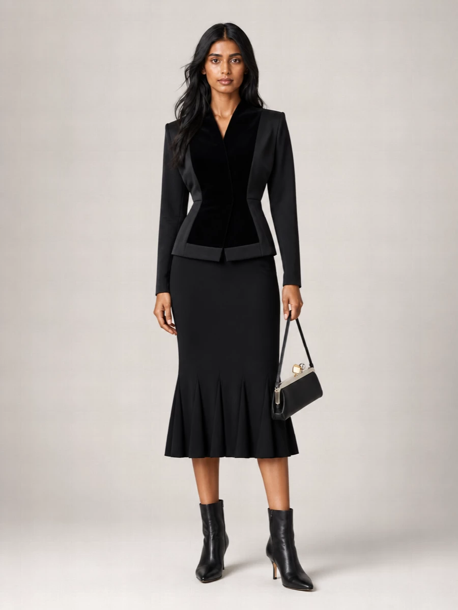Jacquemus wool v-neck peplum blazer