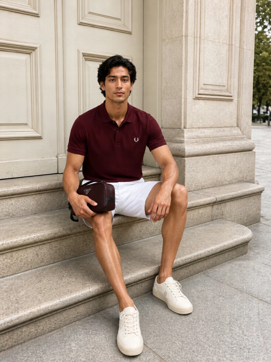 Fred perry polo white ralph lauren chino shorts