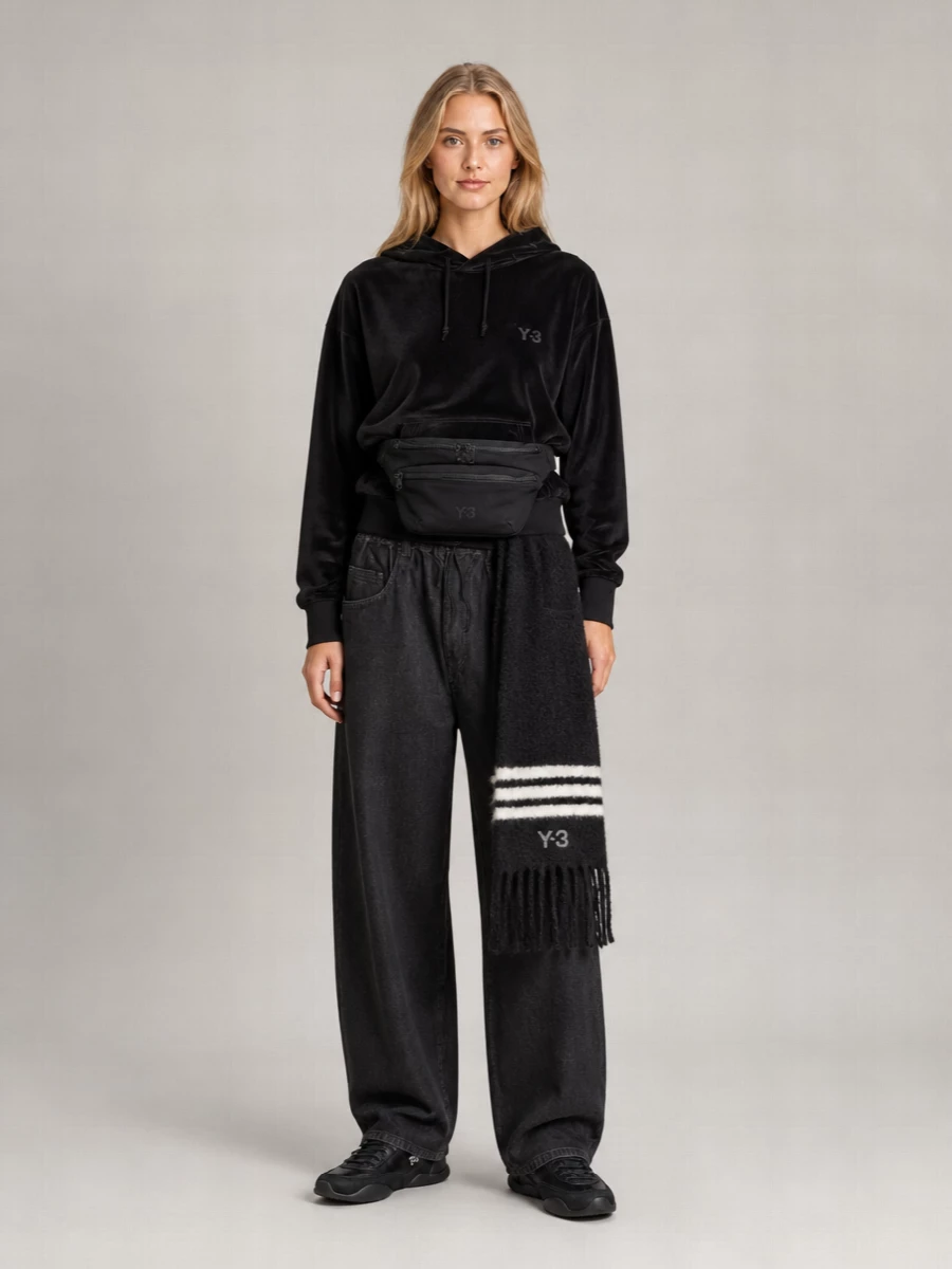 Y-3 Brushed Fringed Scarf