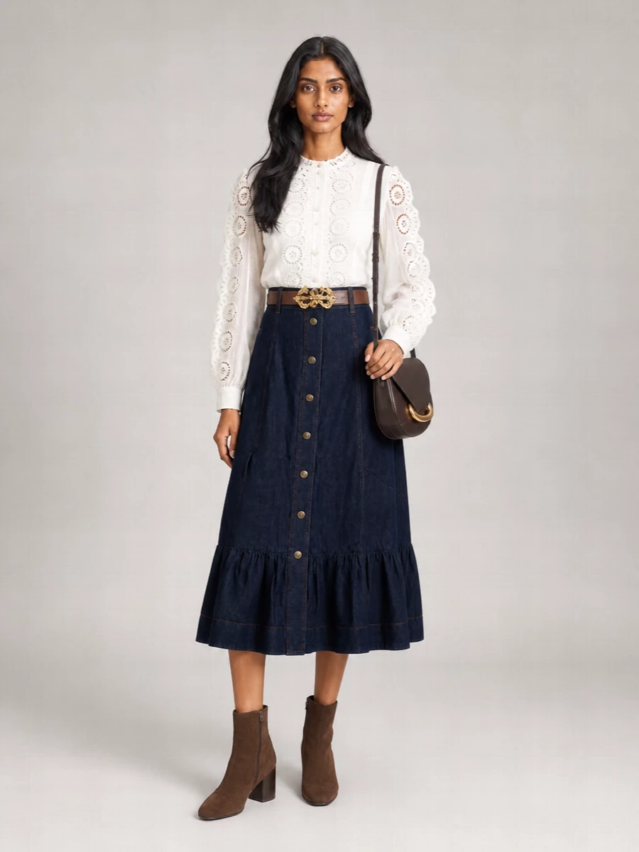 Zimmermann denim aster skirt