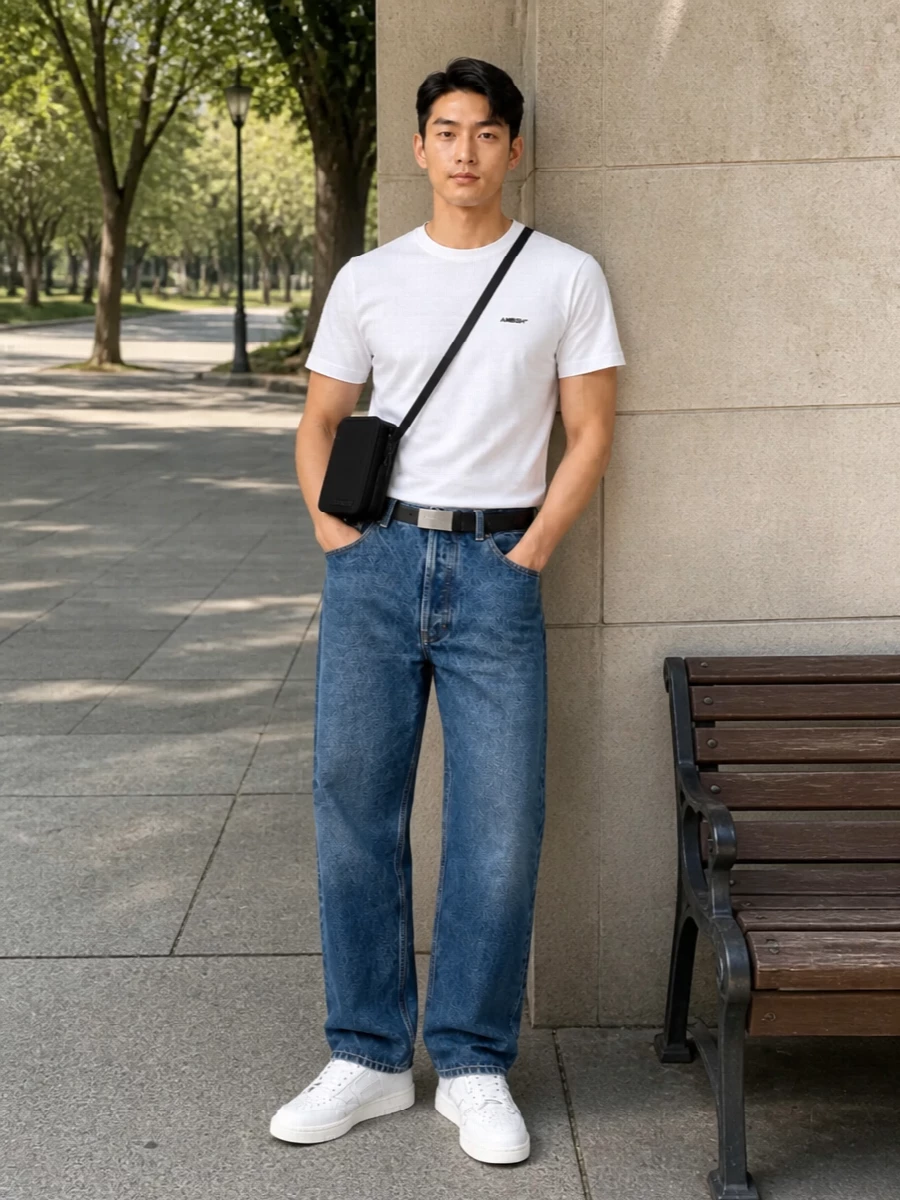 Ambush jeans white tee amiri sneakers outfit