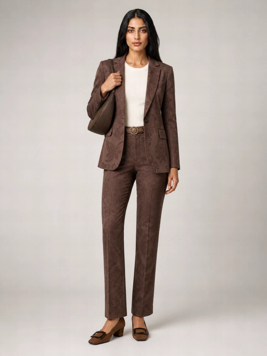 Etro Silk Jacquard Tailored Trousers