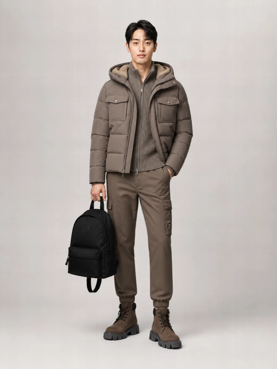 Moorer Wool Cashmere Quilted Padded Bomber Jacket