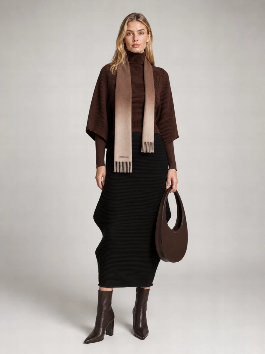 Pleats Please Issey Miyake Ribbed High Neck Jumper