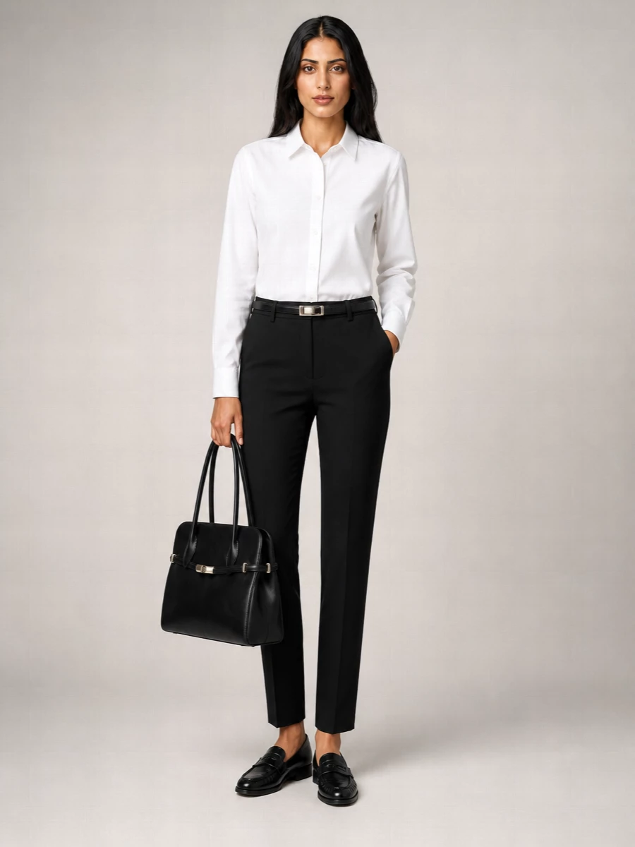 S Max Mara Stretch Cotton Tailored Trousers