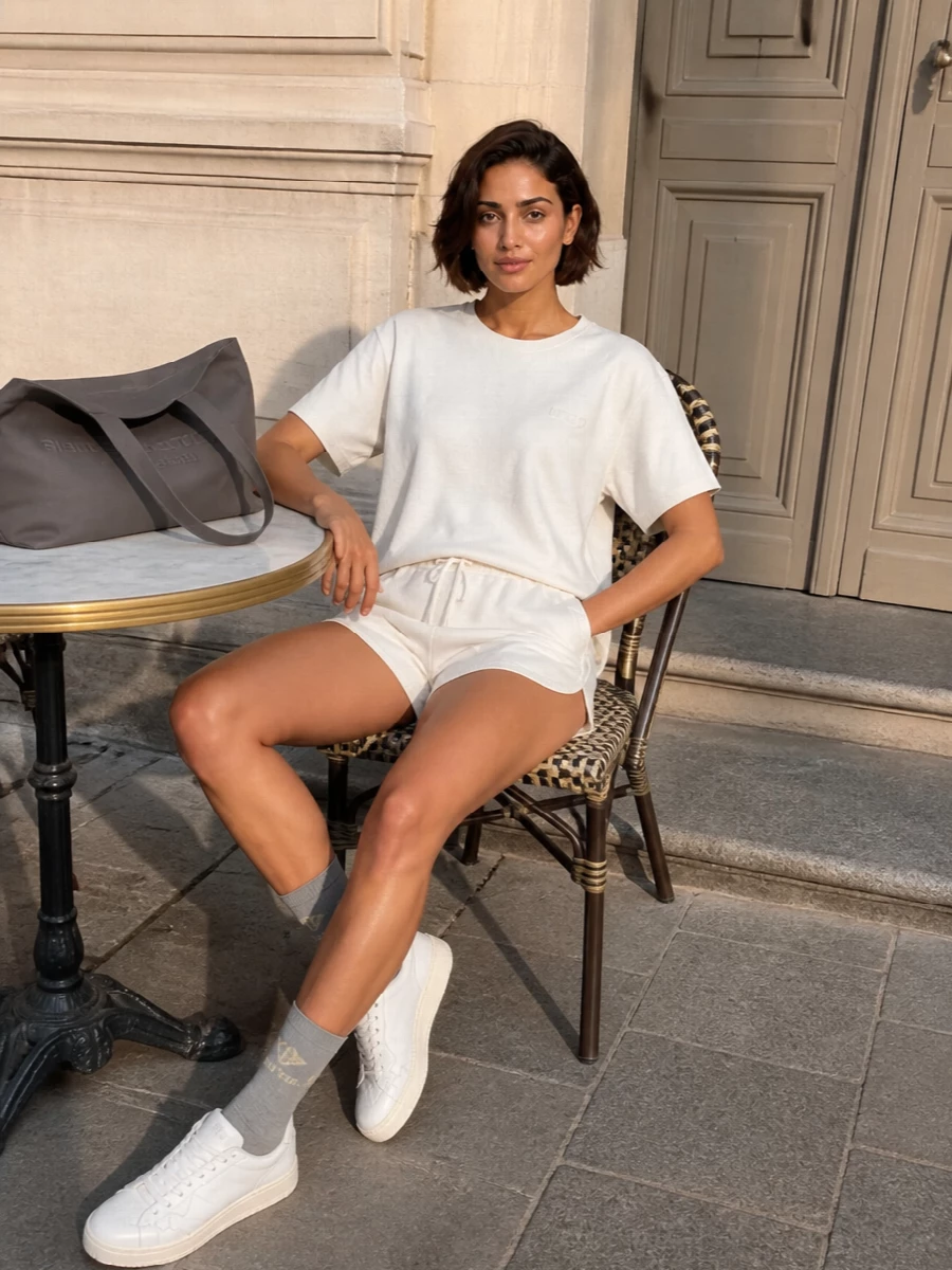 Autry neutral sport outfit shorts sneakers
