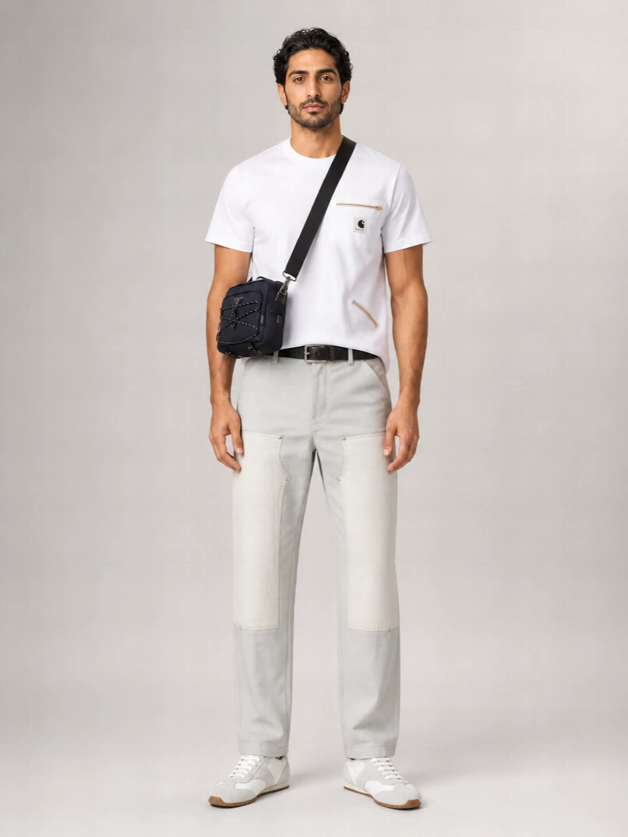 Sacai Wide-Leg Straight-Leg Cargo Trousers