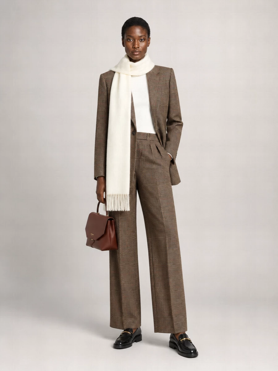 S Max Mara Virgin Wool Checked Single-Breasted Jacket