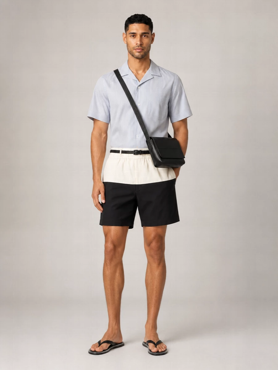 Dries Van Noten Two-Tone Chino Shorts