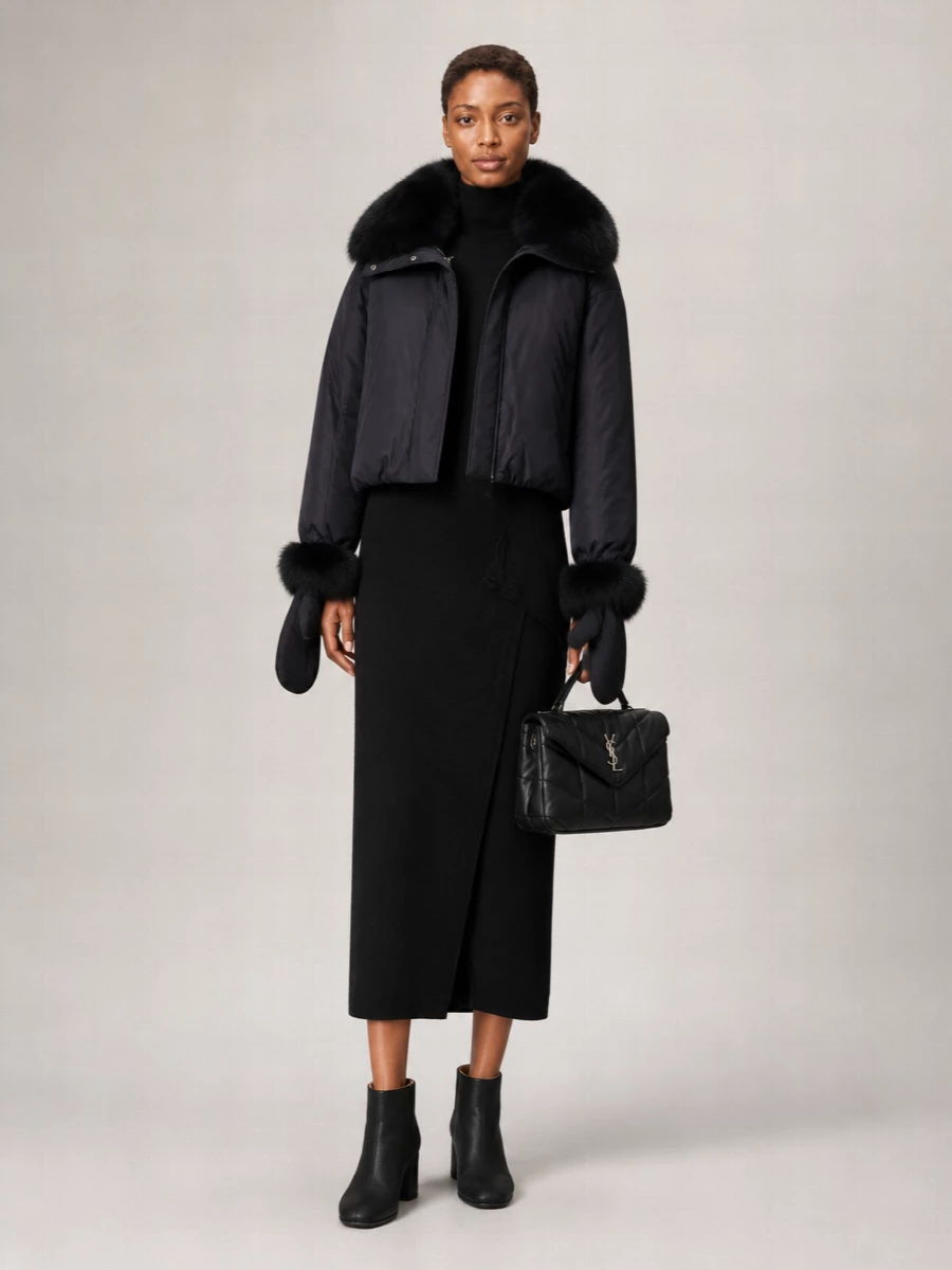 Saint Laurent Puffer Toy Lamb Leather Shoulder Bag
