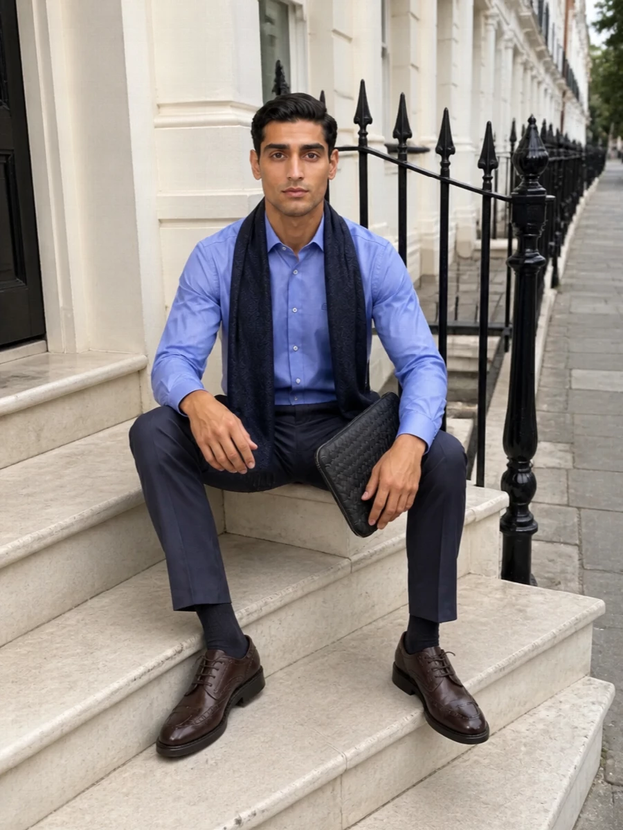 Etro shirt zegna trousers trickers brogues