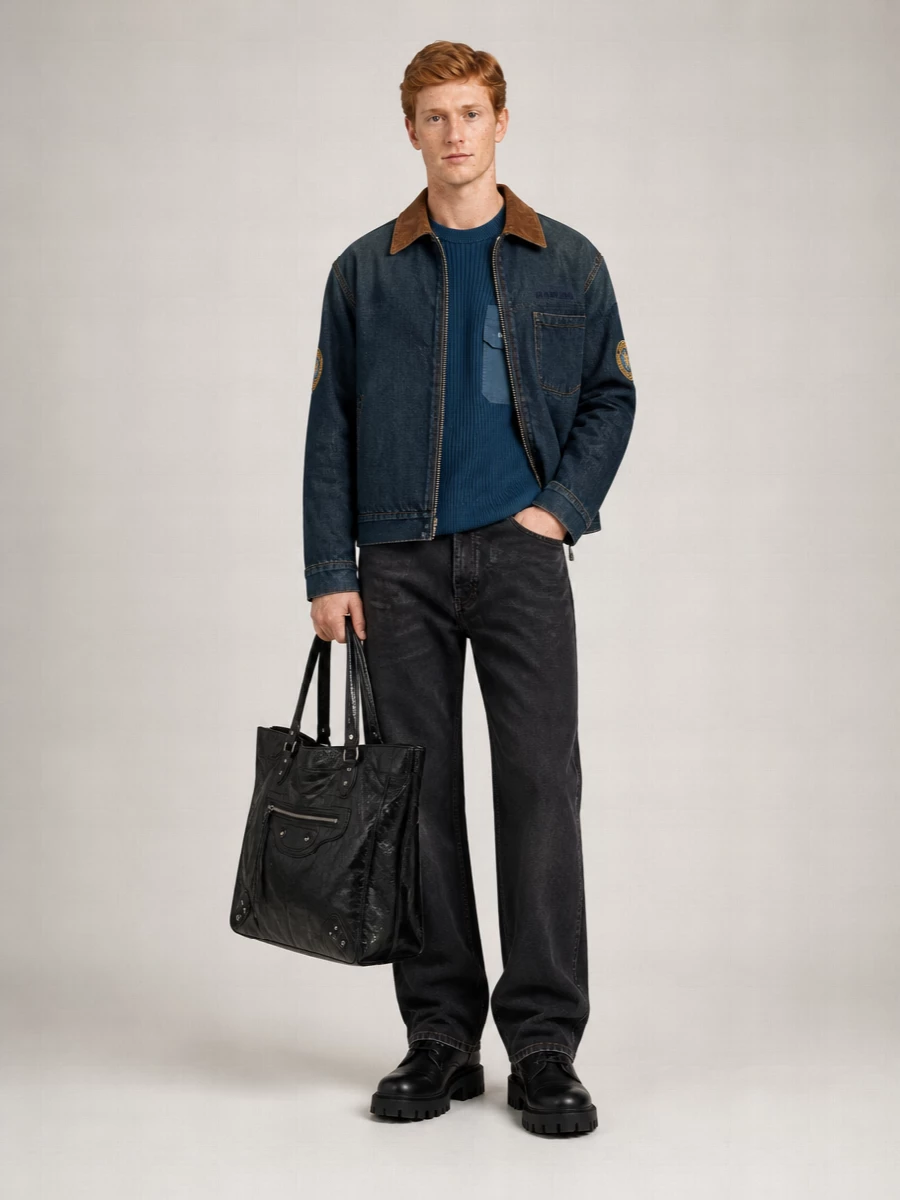 Balenciaga Lamb Leather Shoulder Bag