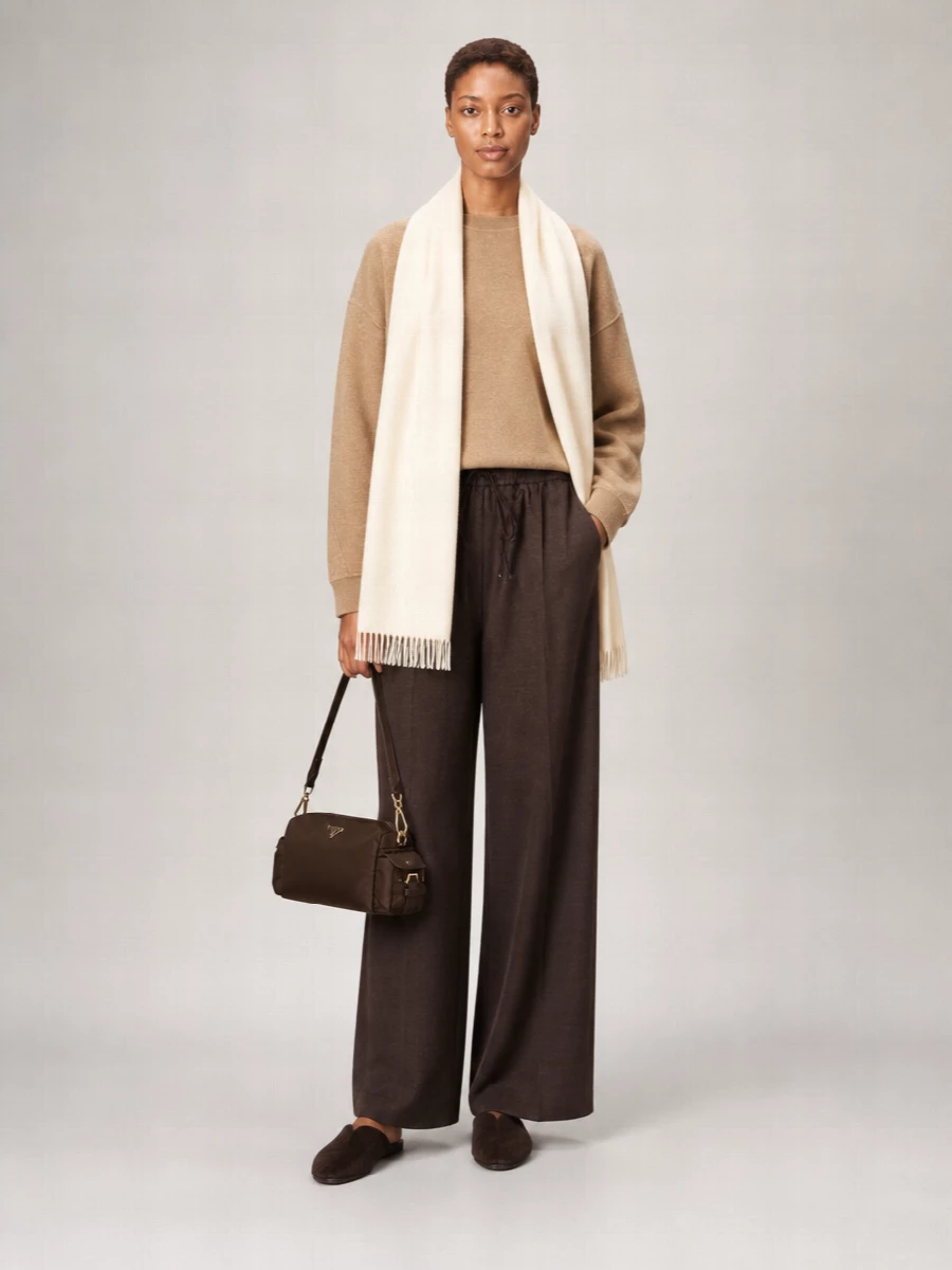 Max Mara Virgin Wool High-Rise Wide-Leg Loungewear Trousers