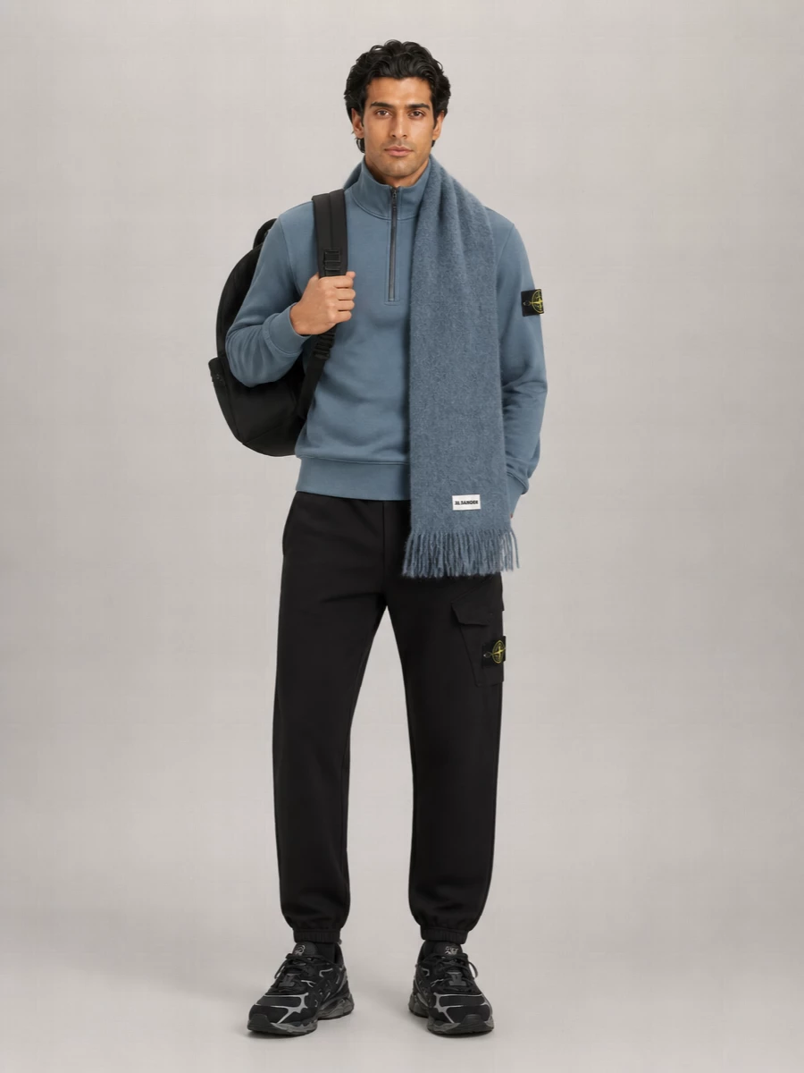 Stone Island cotton half zip sweatshirt