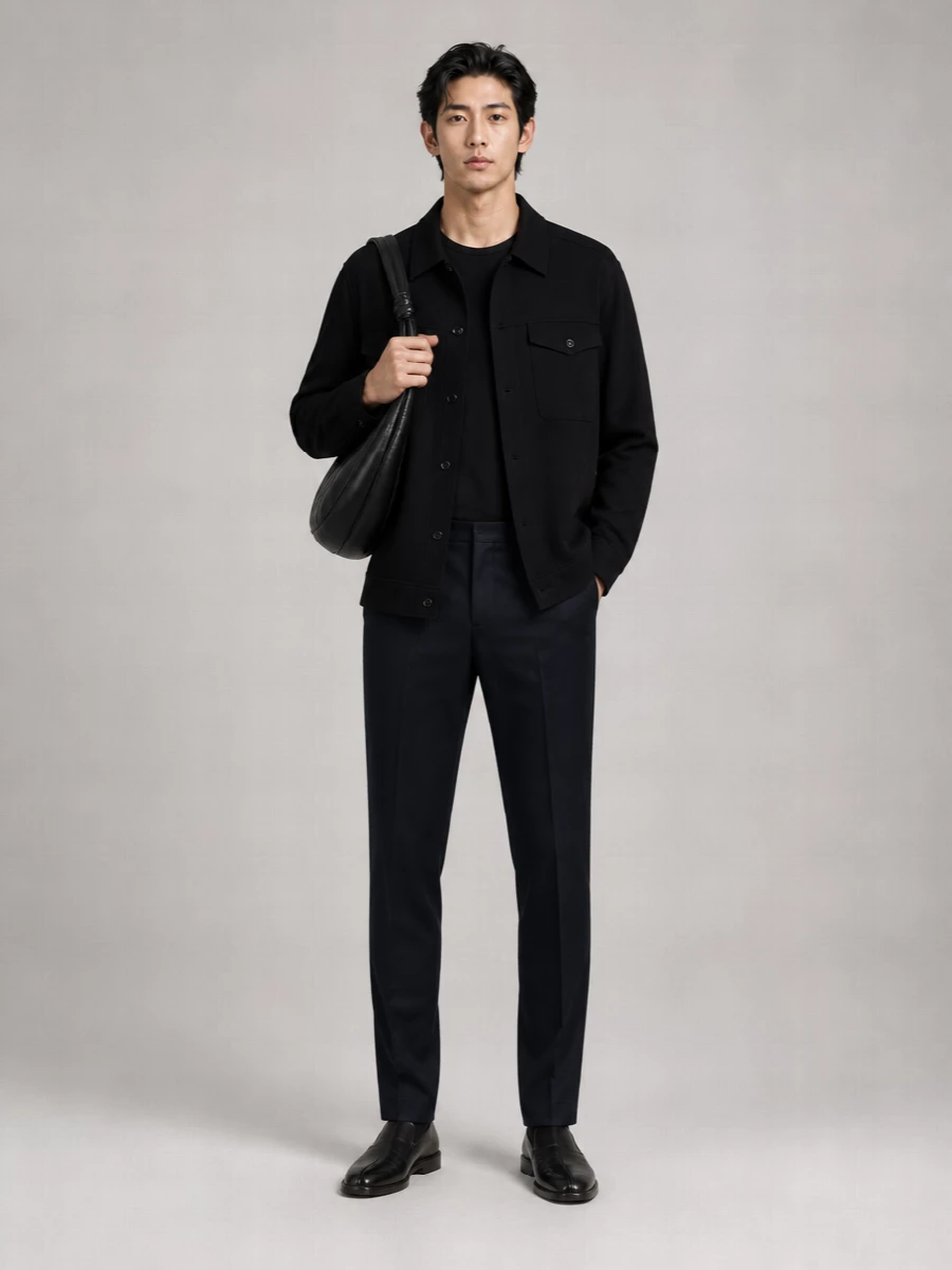 Lardini Ribbed Cotton Shirt Jacket