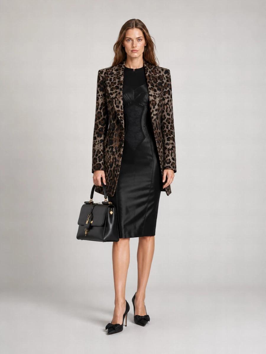 Dolce&Gabbana Leopard-Print Double-Breasted Blazer