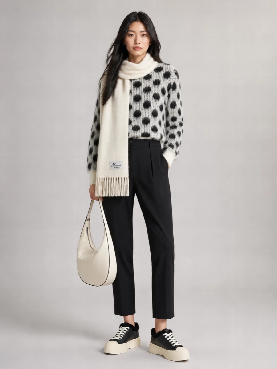 Marni Dot Small Leather Shoulder Bag