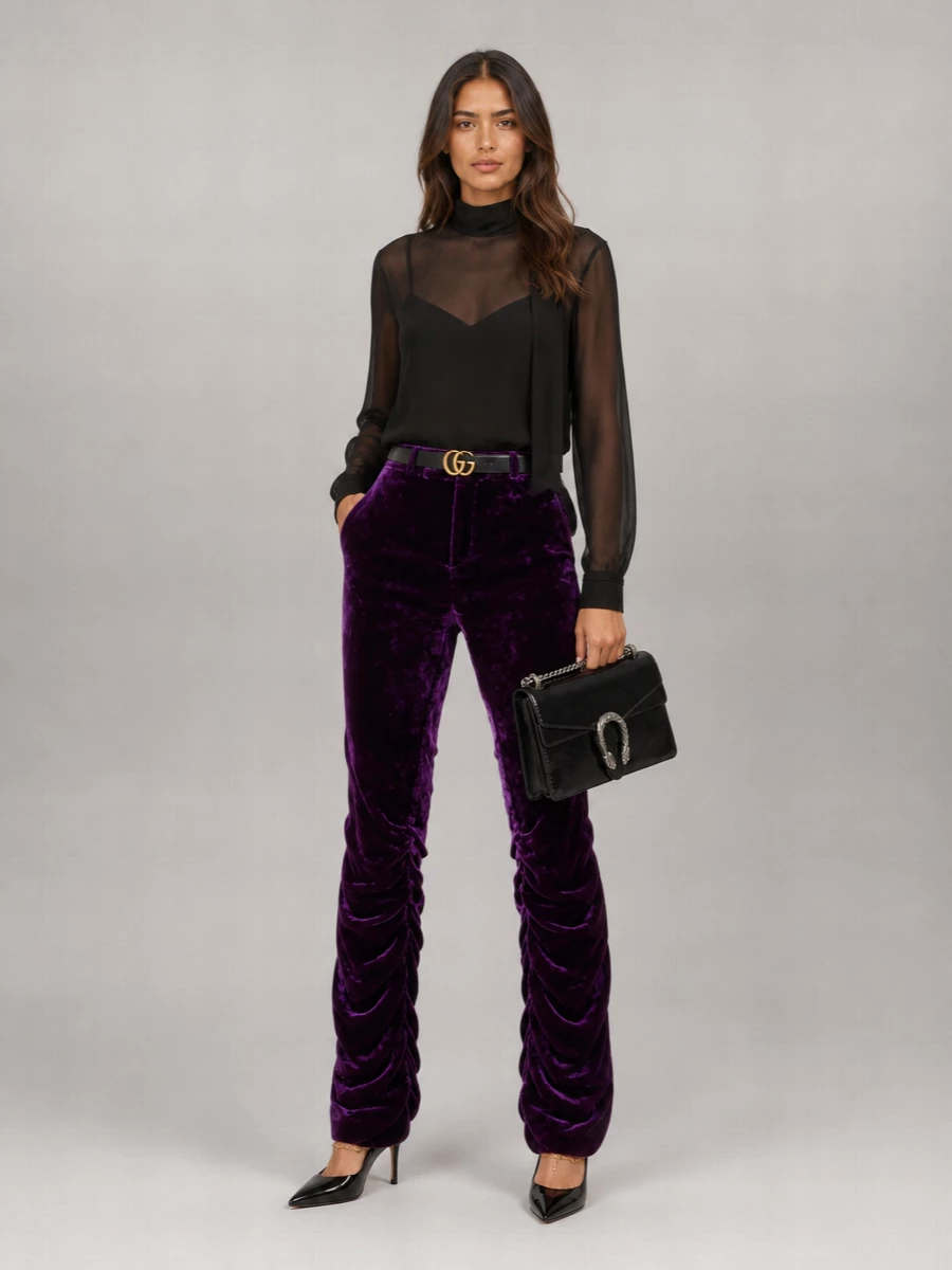 Gucci Velvet Flared Trousers