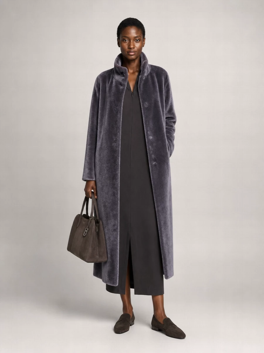 Giorgio Armani Shearling Long Trench Coat