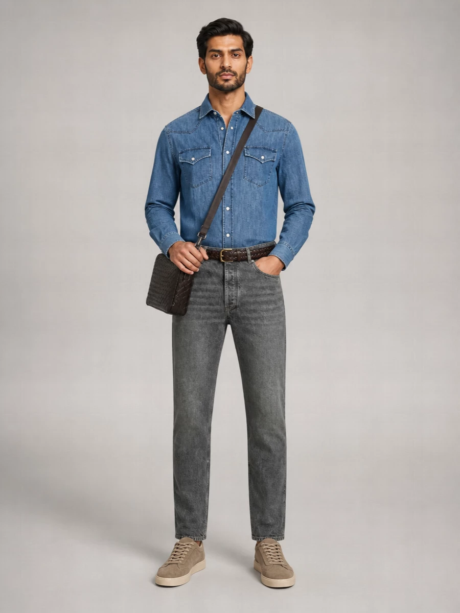 Brunello Cucinelli Denim Easy Fit Shirt