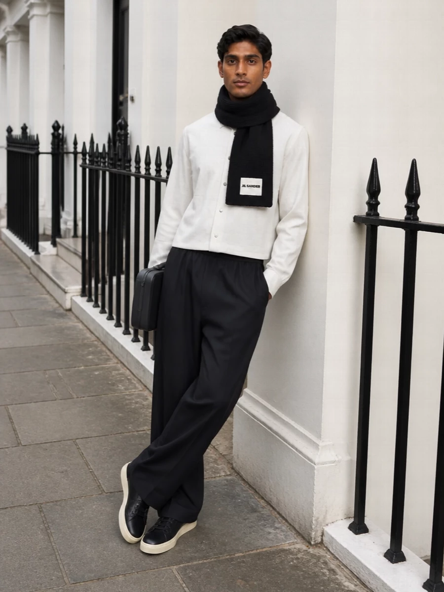 Jil sander wide leg trousers off white shirt