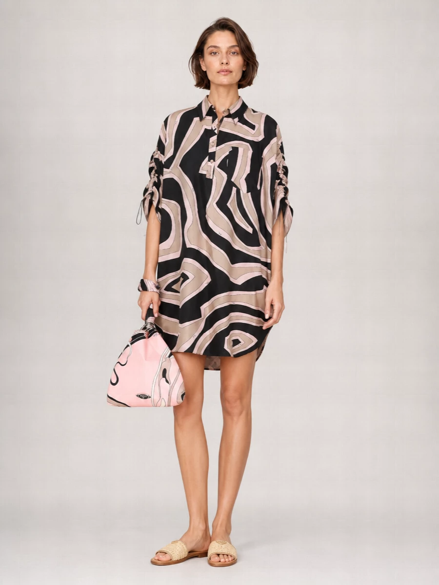 Pucci Silk Printed Short Kaftan Dress