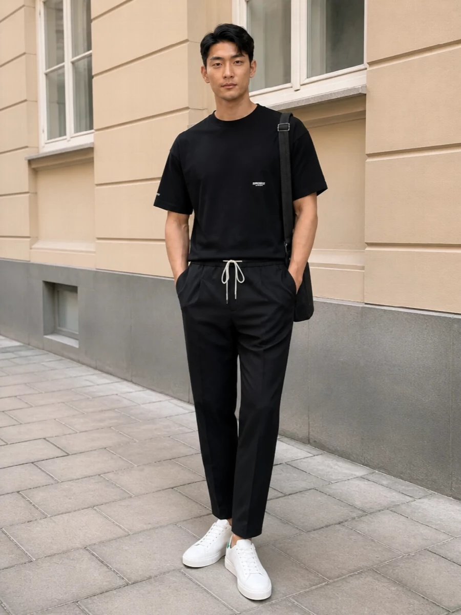 Represent black tee drole joggers axel arigato sneakers