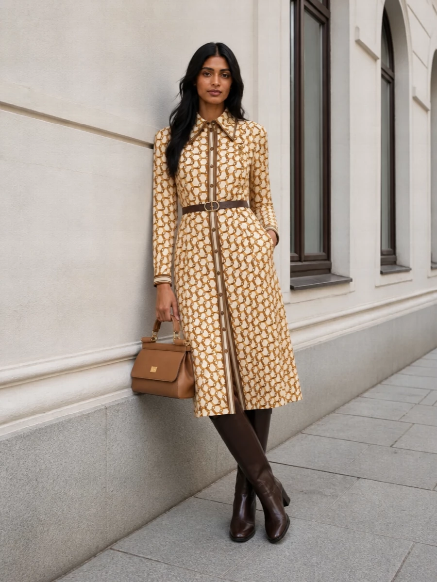 Zimmermann shirt dress riding boots camel bag
