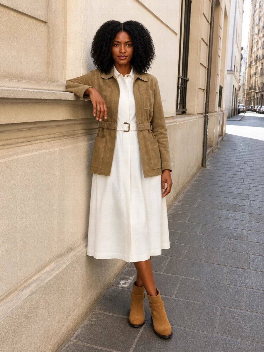 Burberry shirt dress tory burch suede jacket