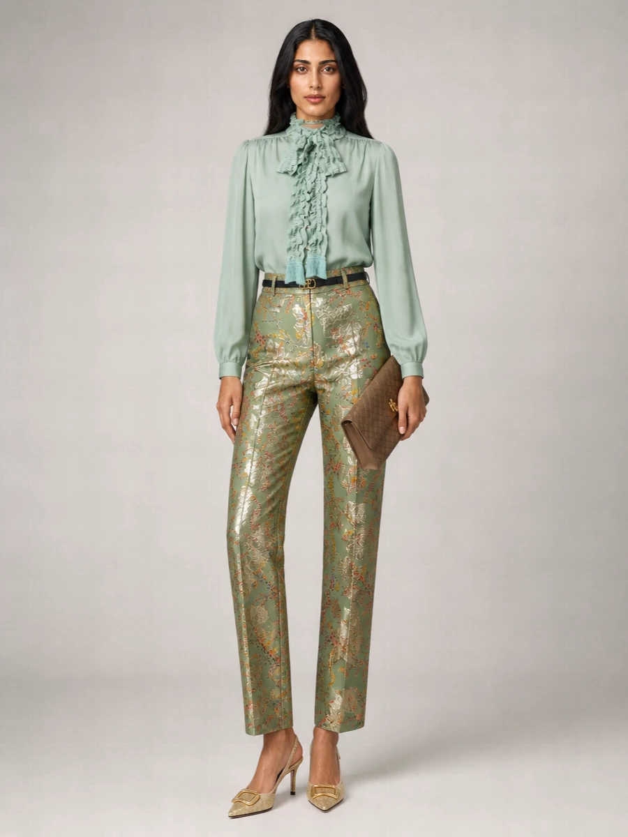 Valentino Garavani Silk Wide-Leg Trousers