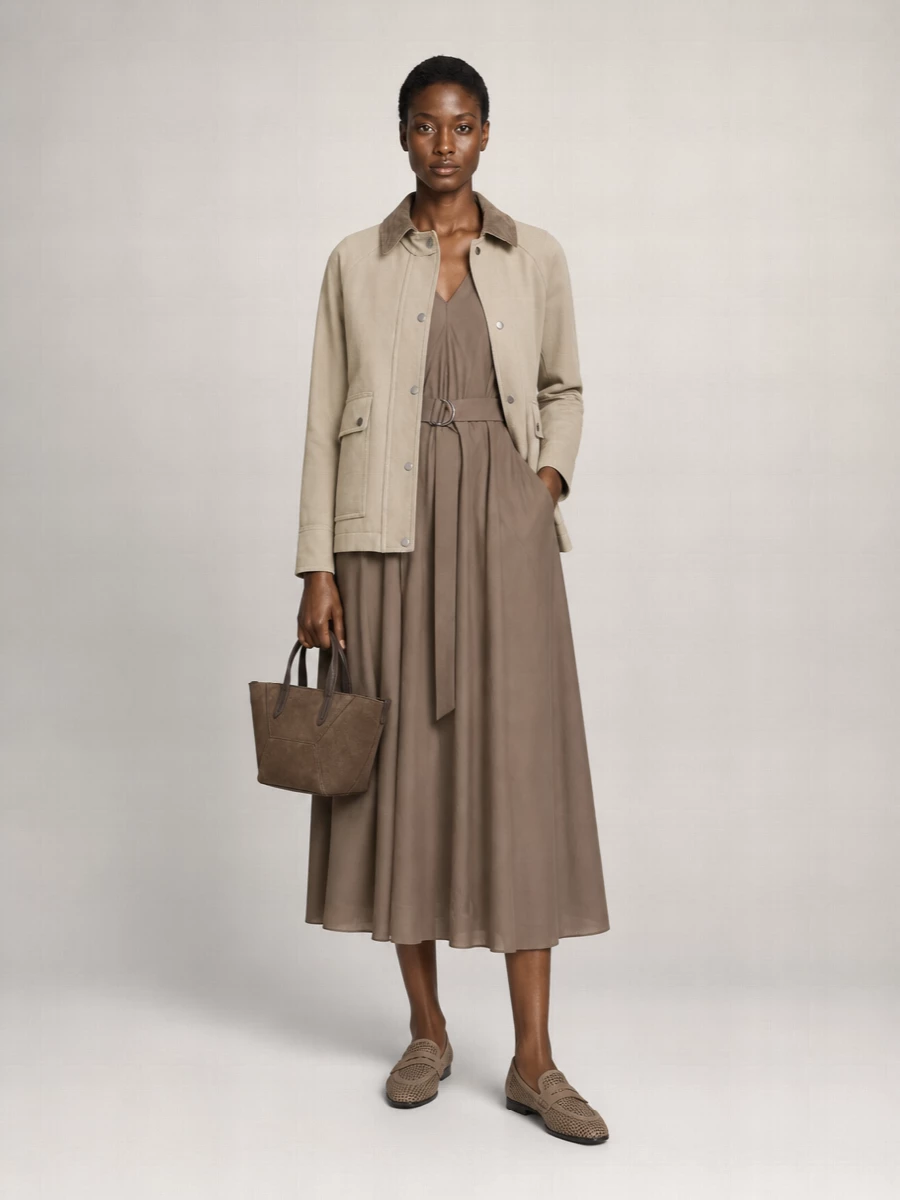 Brunello Cucinelli Cotton Linen Single Breasted Coat