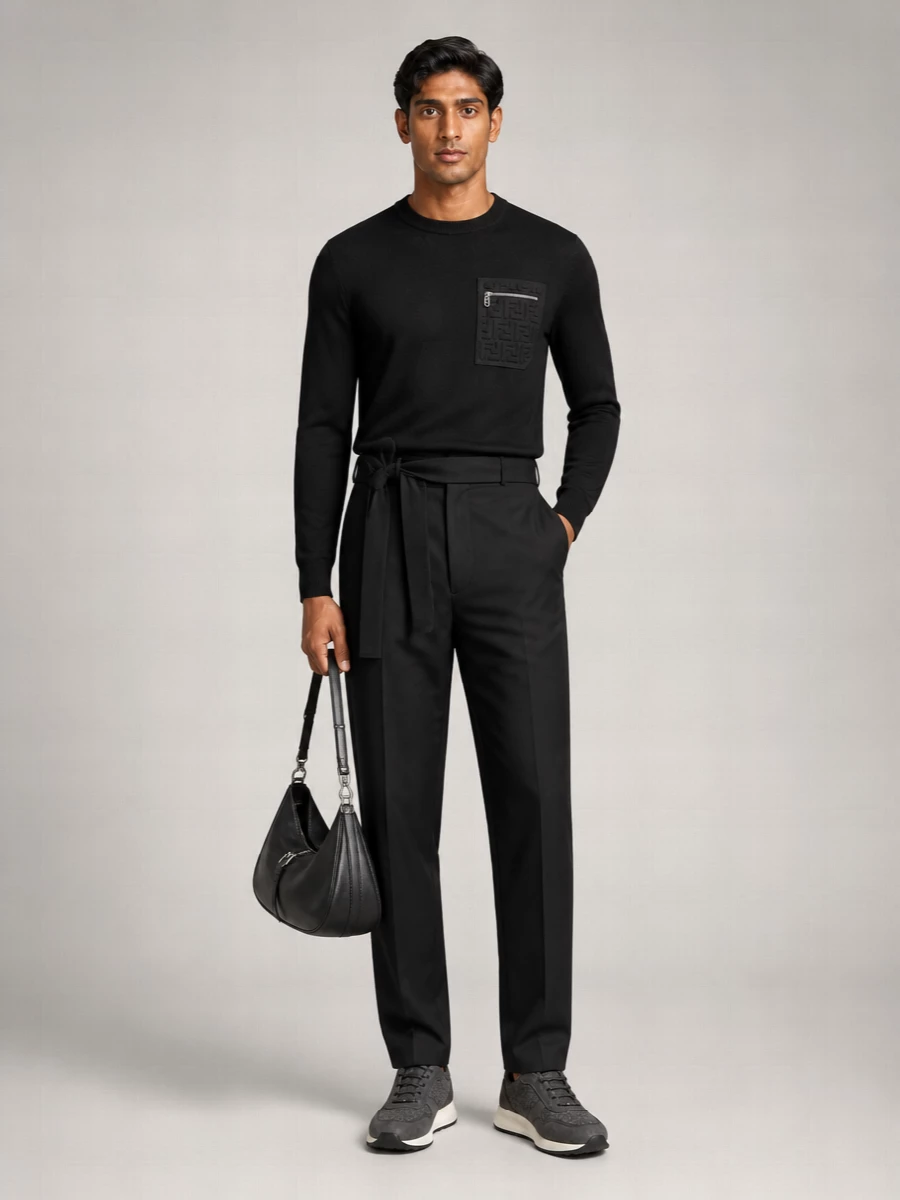Fendi Virgin Wool Crew-Neck Sweater