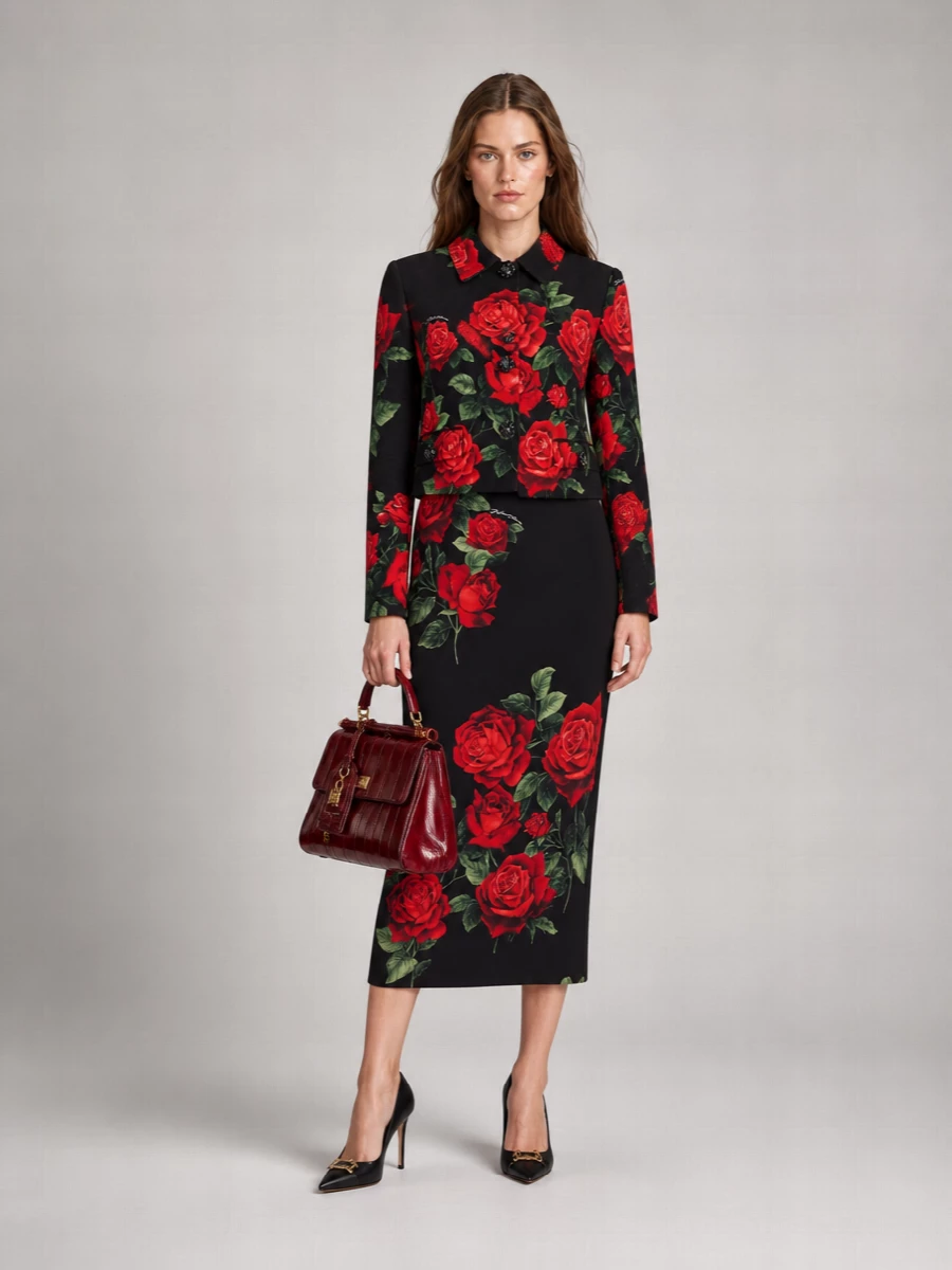 Dolce&Gabbana Floral Brocade Single Breasted Jacket