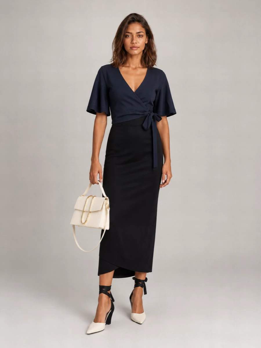 Jacquemus Wrap Short-Sleeve Knitted Top