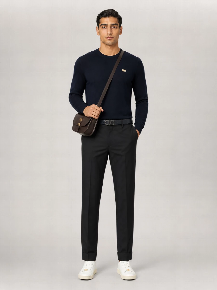 Valentino Wool Logo-Patch Crewneck Sweater
