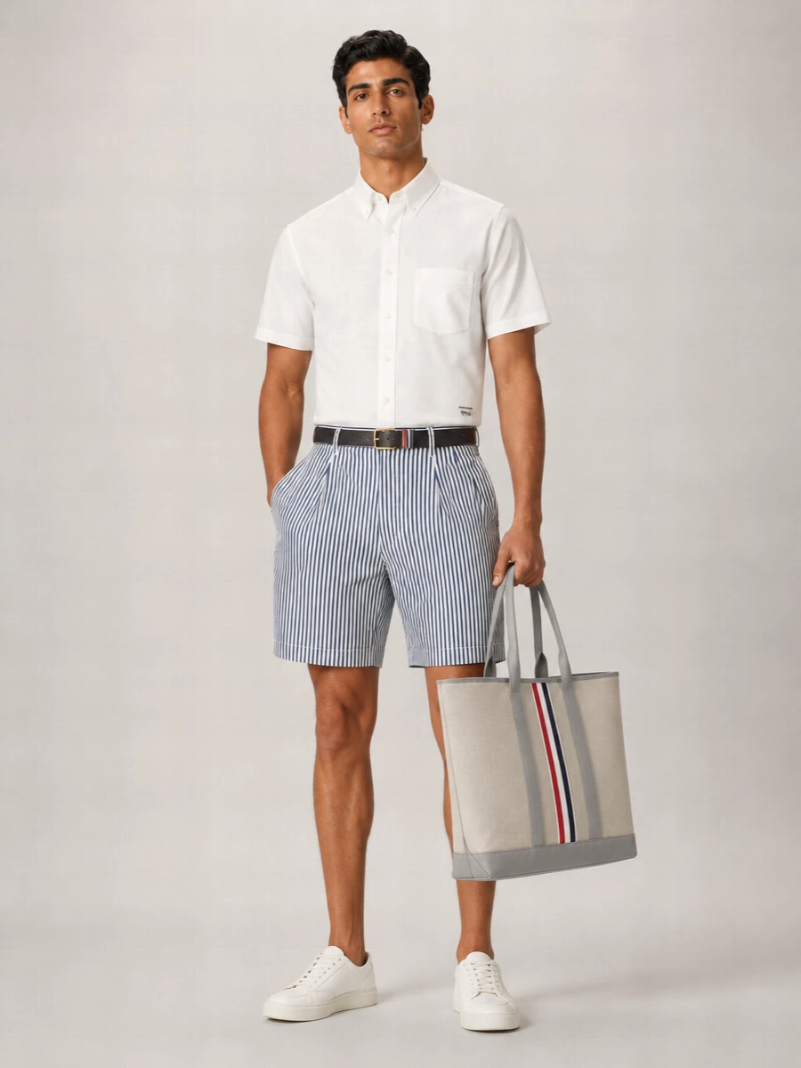Comme Des Garçons Striped Chino Shorts