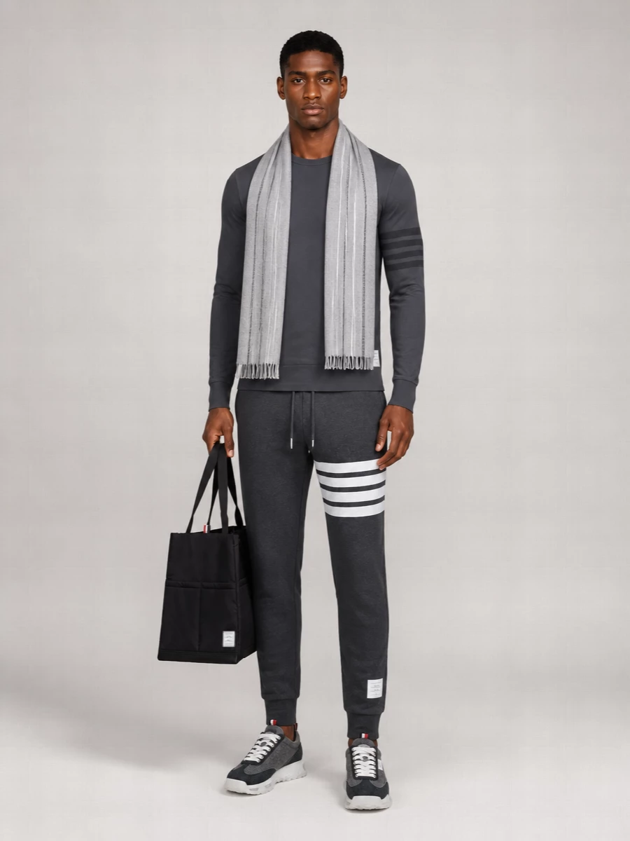Thom Browne Leather Panelled Low-Top Sneakers