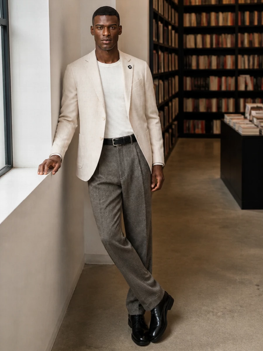 Lardini blazer fendi herringbone trousers