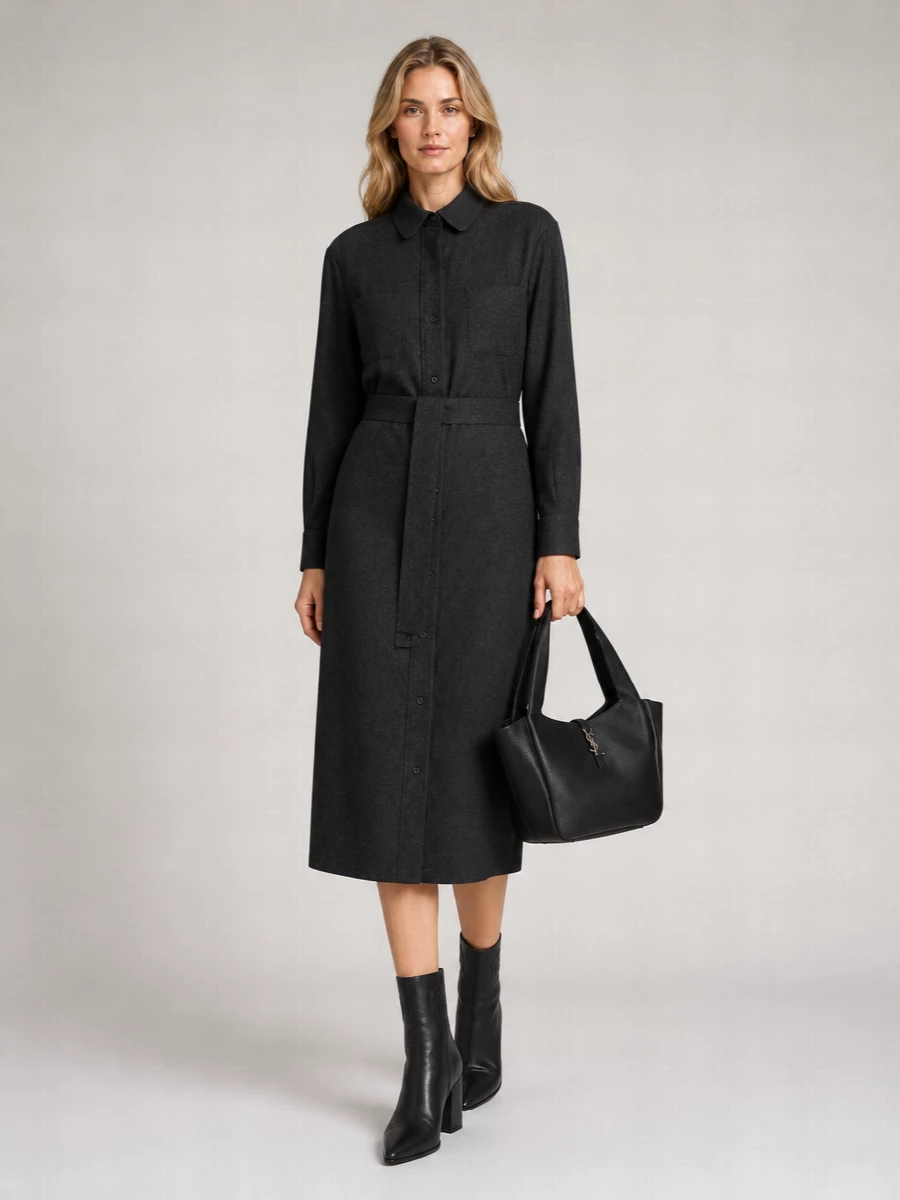 Saint Laurent Bea Deer Leather Shoulder Bag