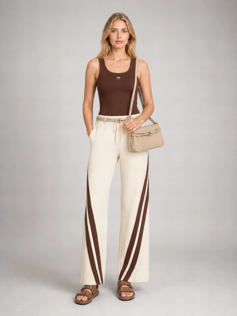 Pinko Ribbed Cotton Logo Tank Top