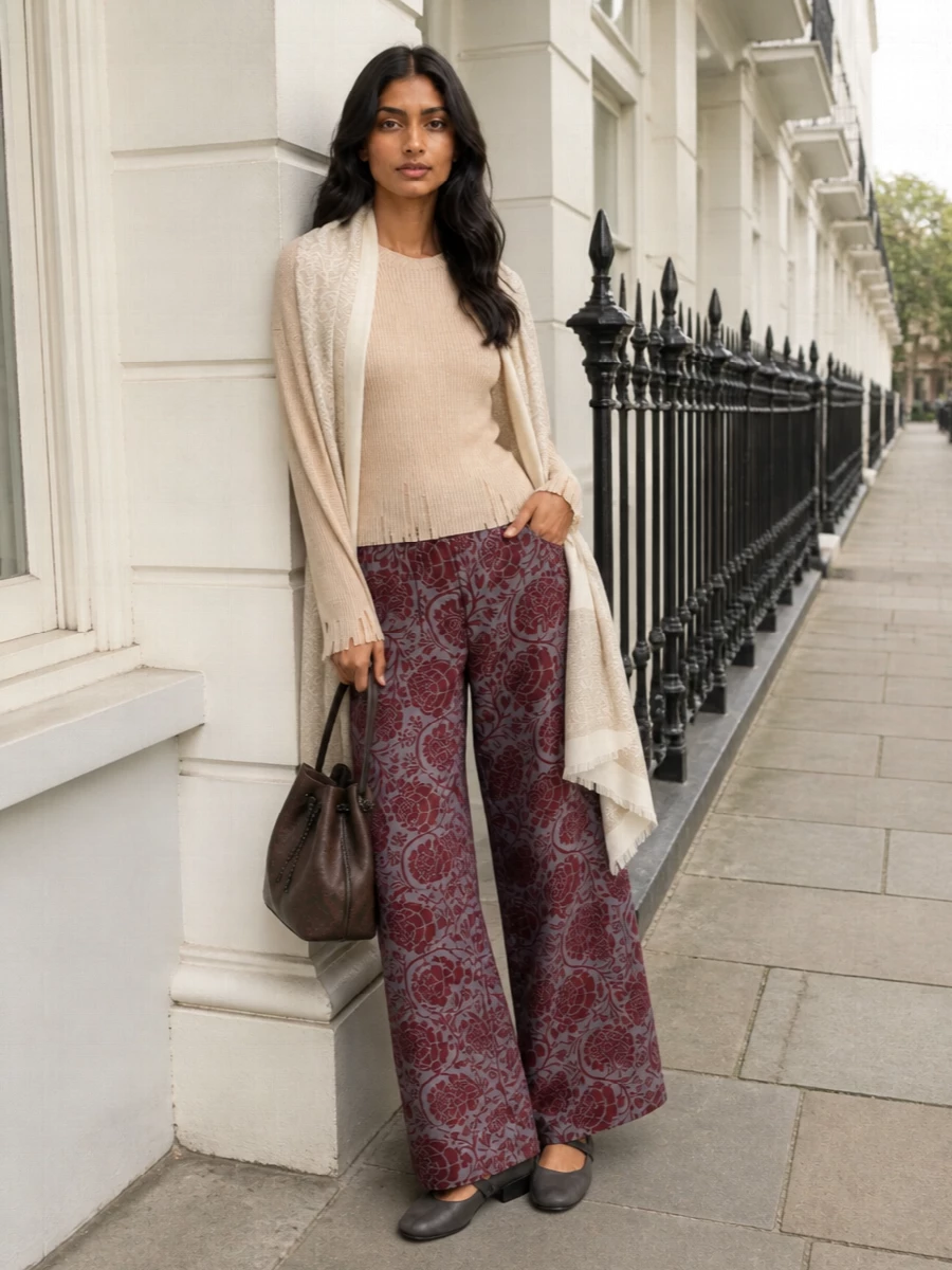 Uma wang wide leg trousers ribbed knit etro bag