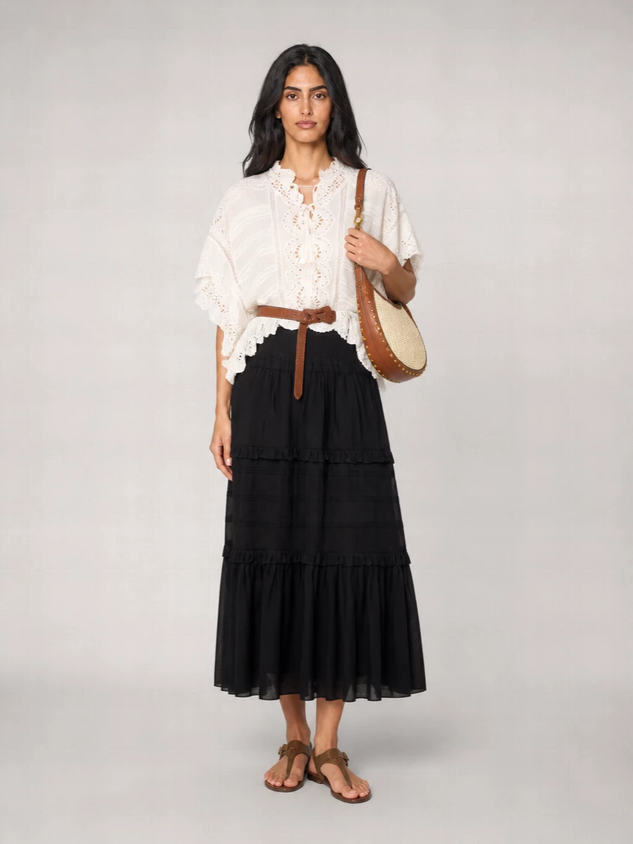 Isabel Marant Etoile Ruffled Long A-Line Skirt